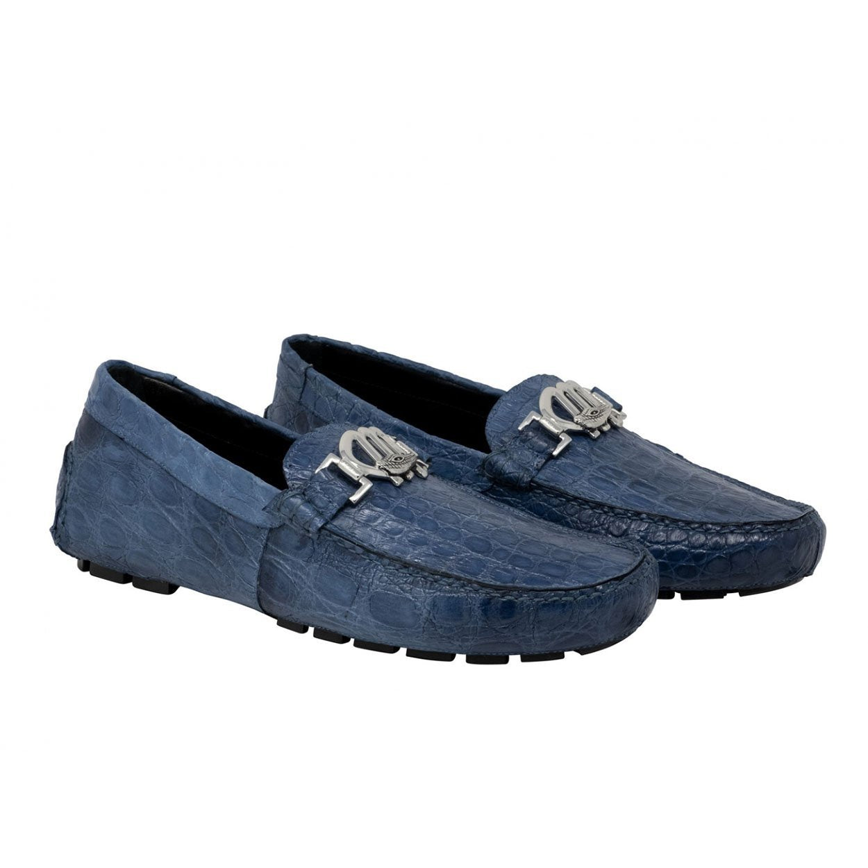 Mauri Tide Men's Designer Shoes Caribbean Blue Exotic Crocodile Dress-Casual Loafers 3485 (MA5119)