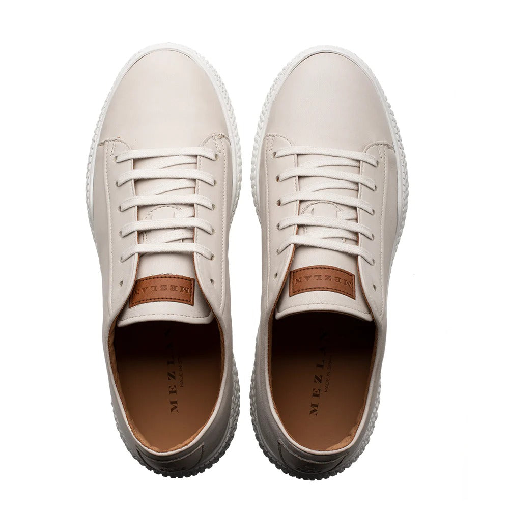 Mezlan A20604 Men's Shoes White Calf-Skin Leather Casual Sneakers (MZ3601)