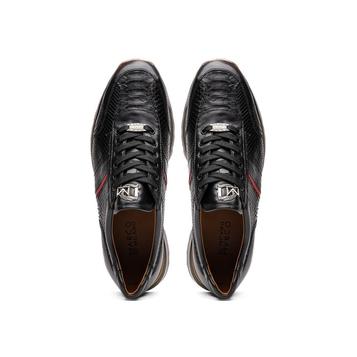 Marco Di Milano Brescia Men's Shoes Genuine Snake Skin / Calf-Skin Leather Sneakers (MDM1124)
