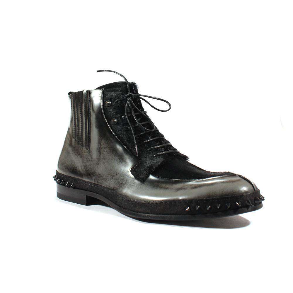 Cesare Paciotti Luxury Italian Men's Designer Shoes Magic Old Antrac Pony Boots (CPM2533)