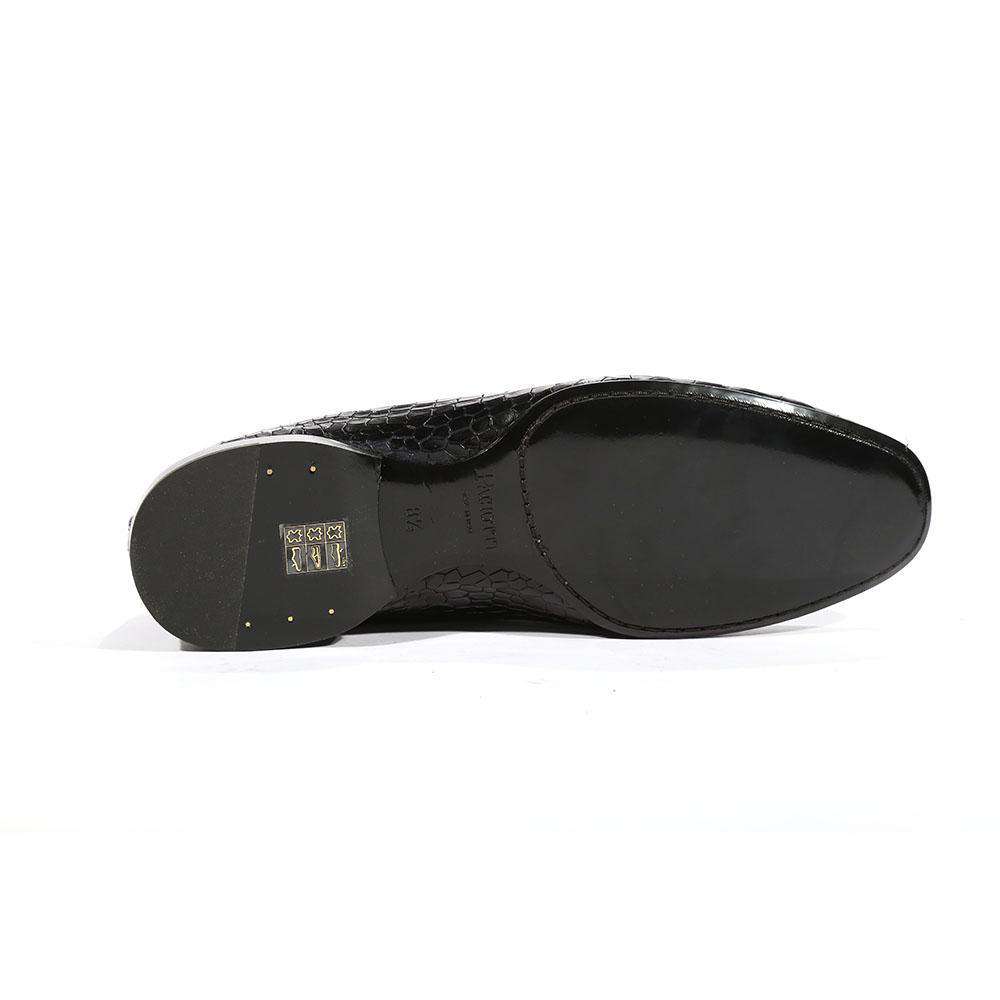 Cesare Paciotti Luxury Italian Men's Loafers Croc Print Cocco Lux Navy Designer Shoes (CPM5449)
