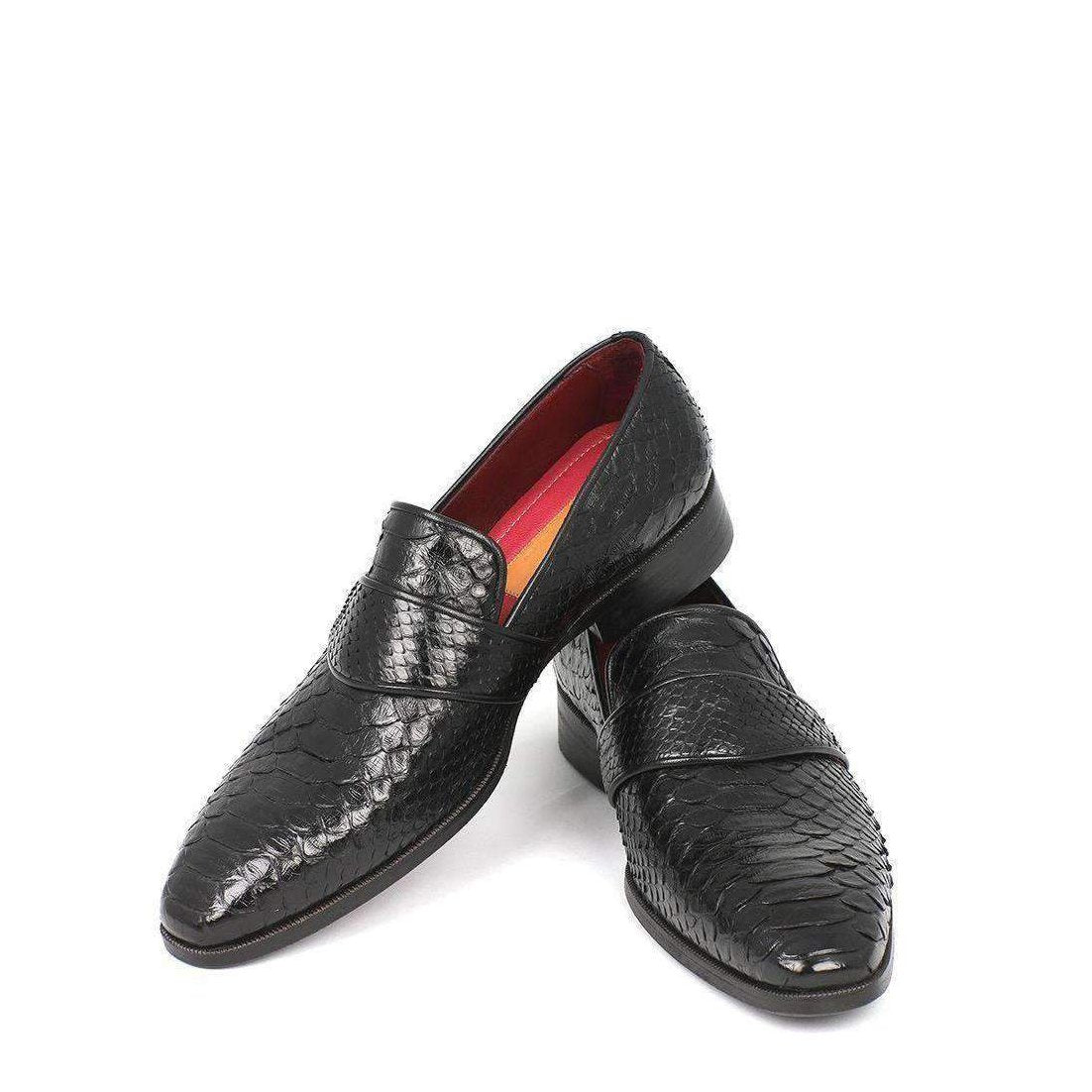 Paul Parkman Men's Genuine Snake Black Loafers 11BLK62