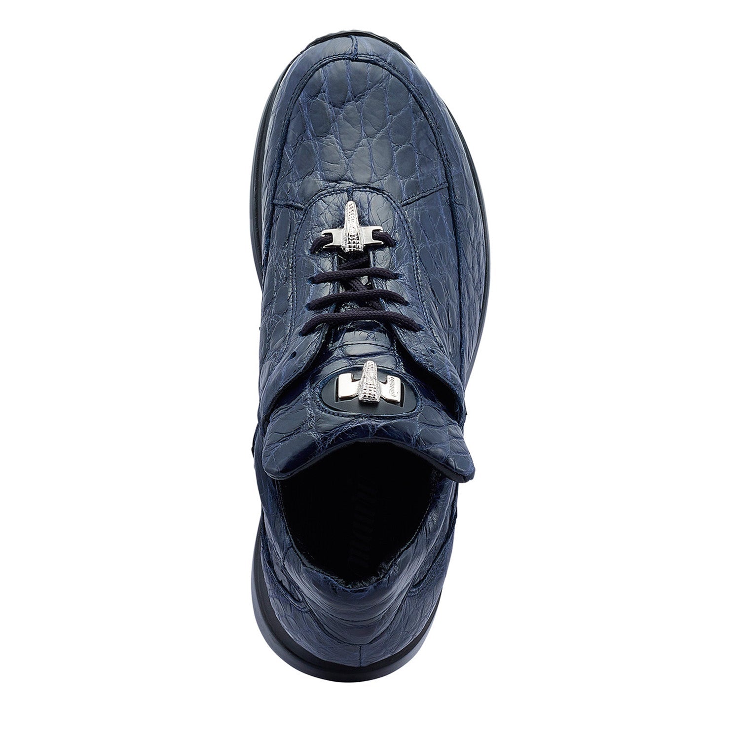 Mauri 8900/2 Bloodshed Men's Shoes Wonder Blue Exotic Alligator Casual Sneakers (MA5420)