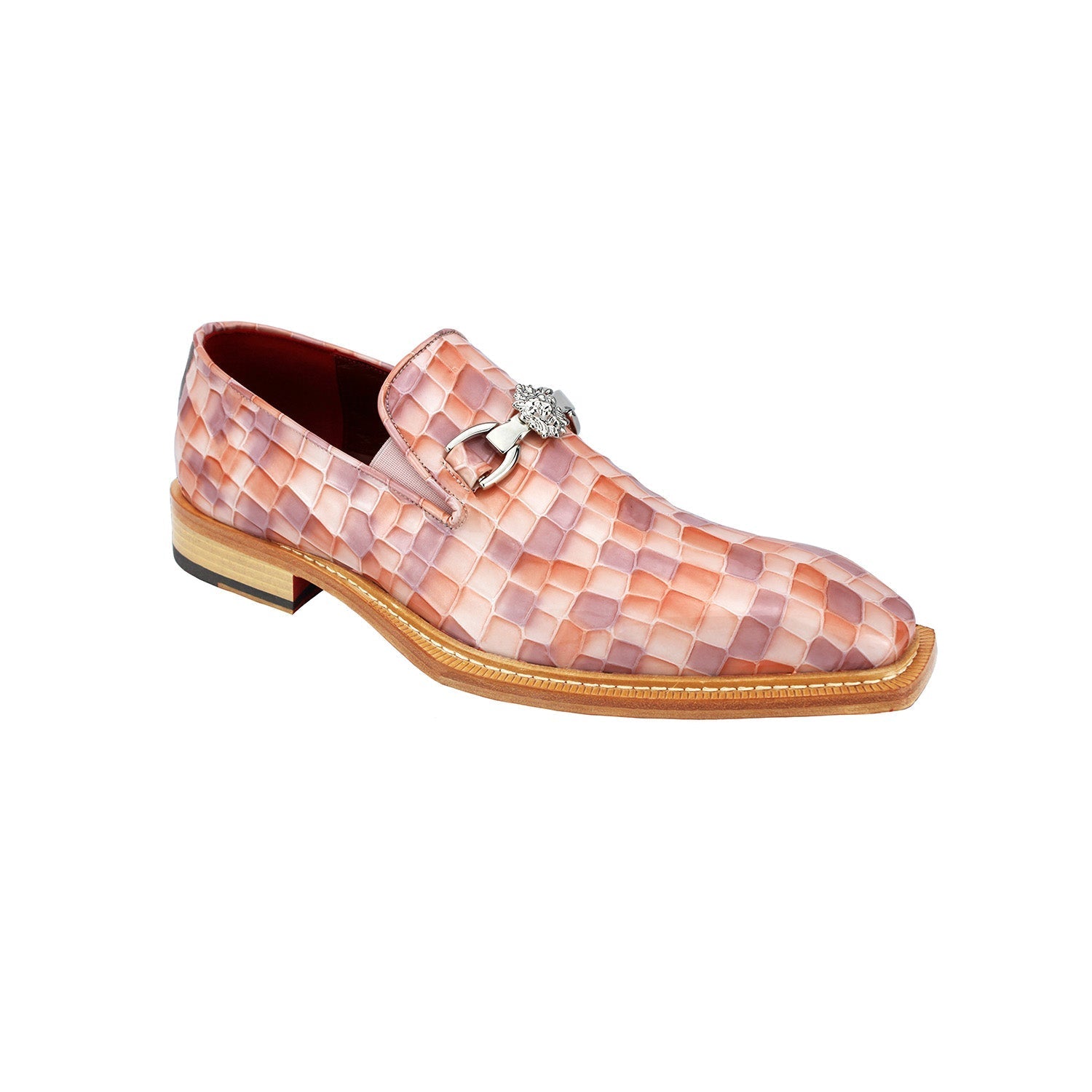 Emilio Franco Narciso Men's Shoes Multi Pink Patent Leather Multi Croco Print Loafers (EFC1023)