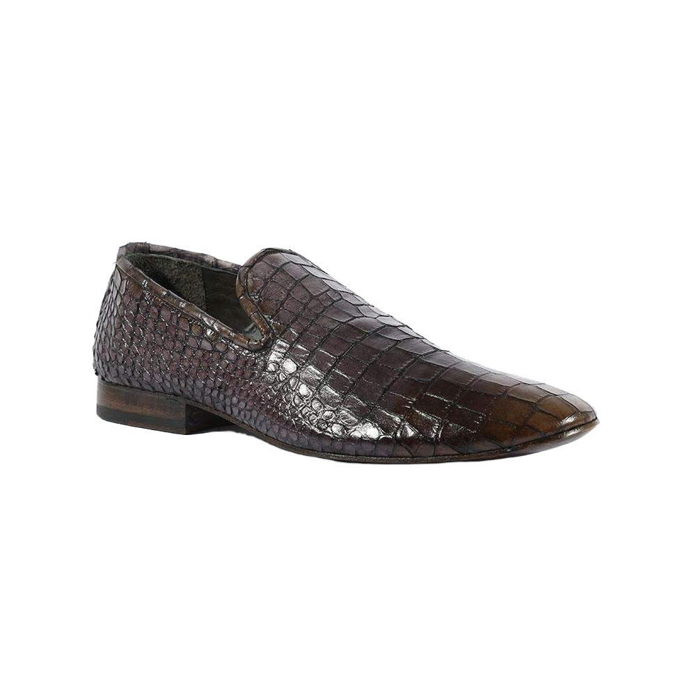 Jo Ghost Men's Italian Designer Shoes Louisiana Baby Cenere Loafers(JG5112)