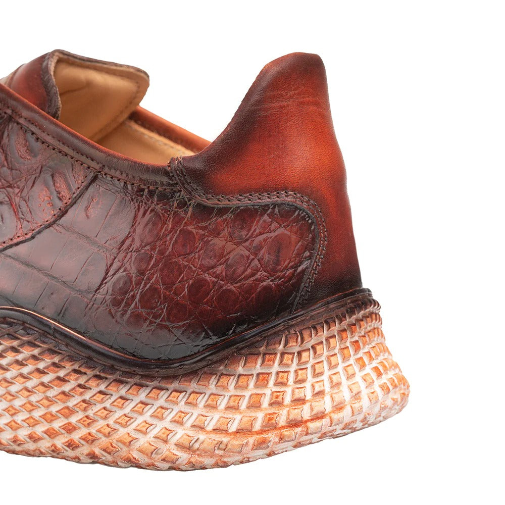 Mezlan AX4936-F Men's Shoes Designer Sport Exotic Crocodile Super Sneakers (MZ3594)