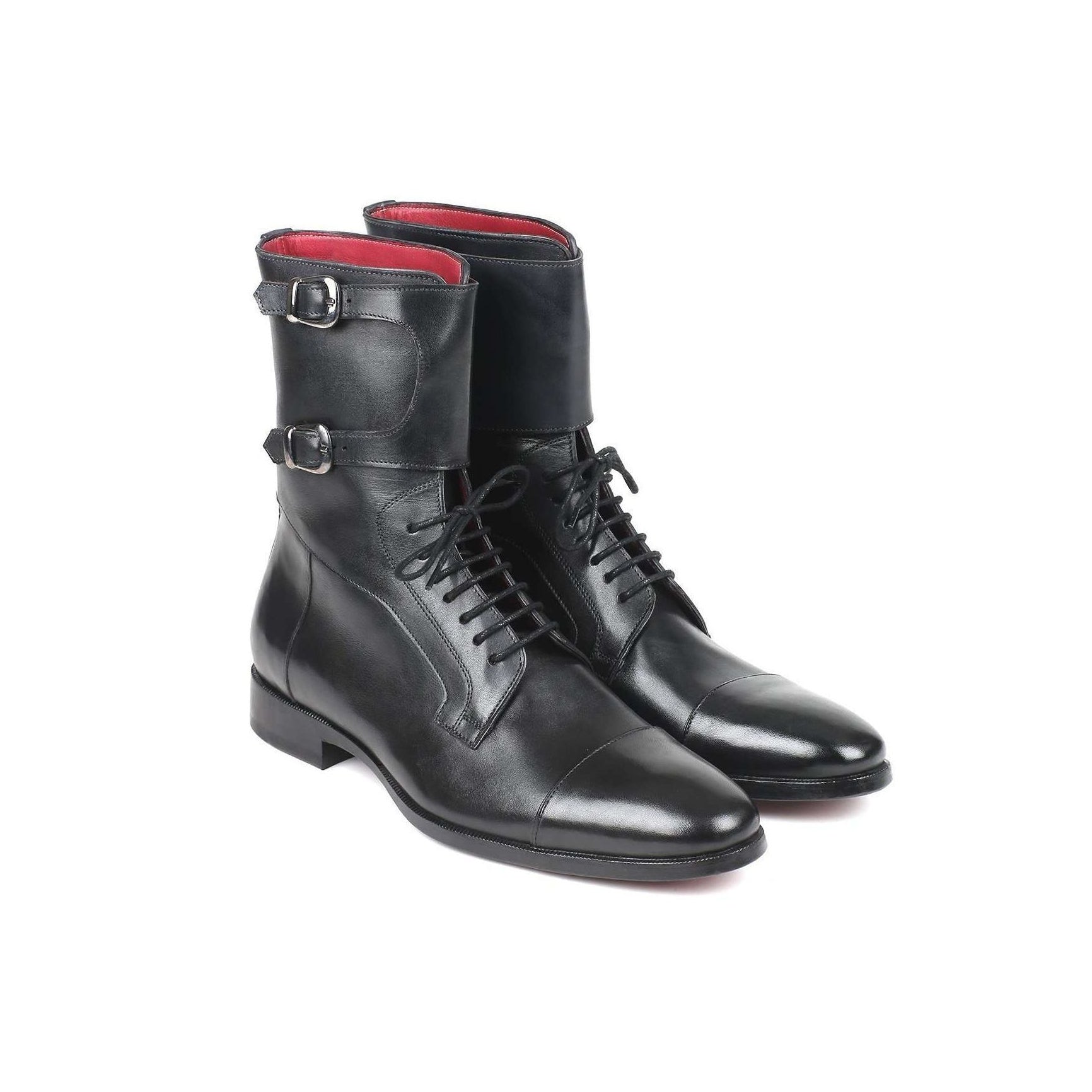 Paul Parkman Handmade Designer Shoes Men's High Black Calfskin Boots (PM5868)