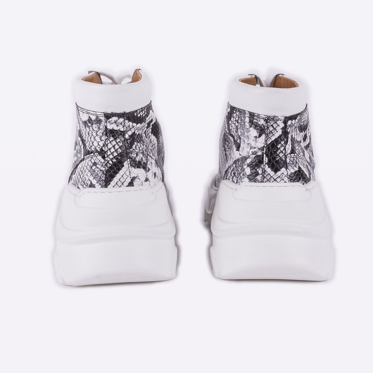 Mister 39634 Arzon Men's Shoes White Python Print / Suede / Calf-Skin Leather High-Top Sneakers (MIS1045)