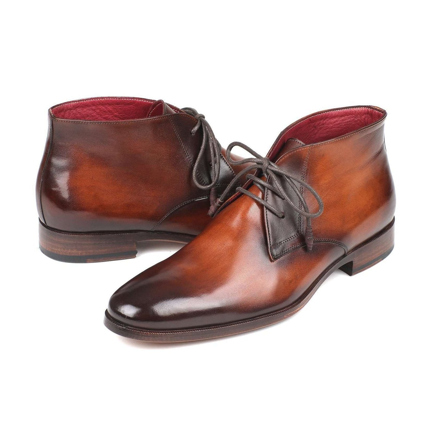 Paul Parkman Handmade Designer Shoes Chukka Camel & Brown Boots (PM5870)