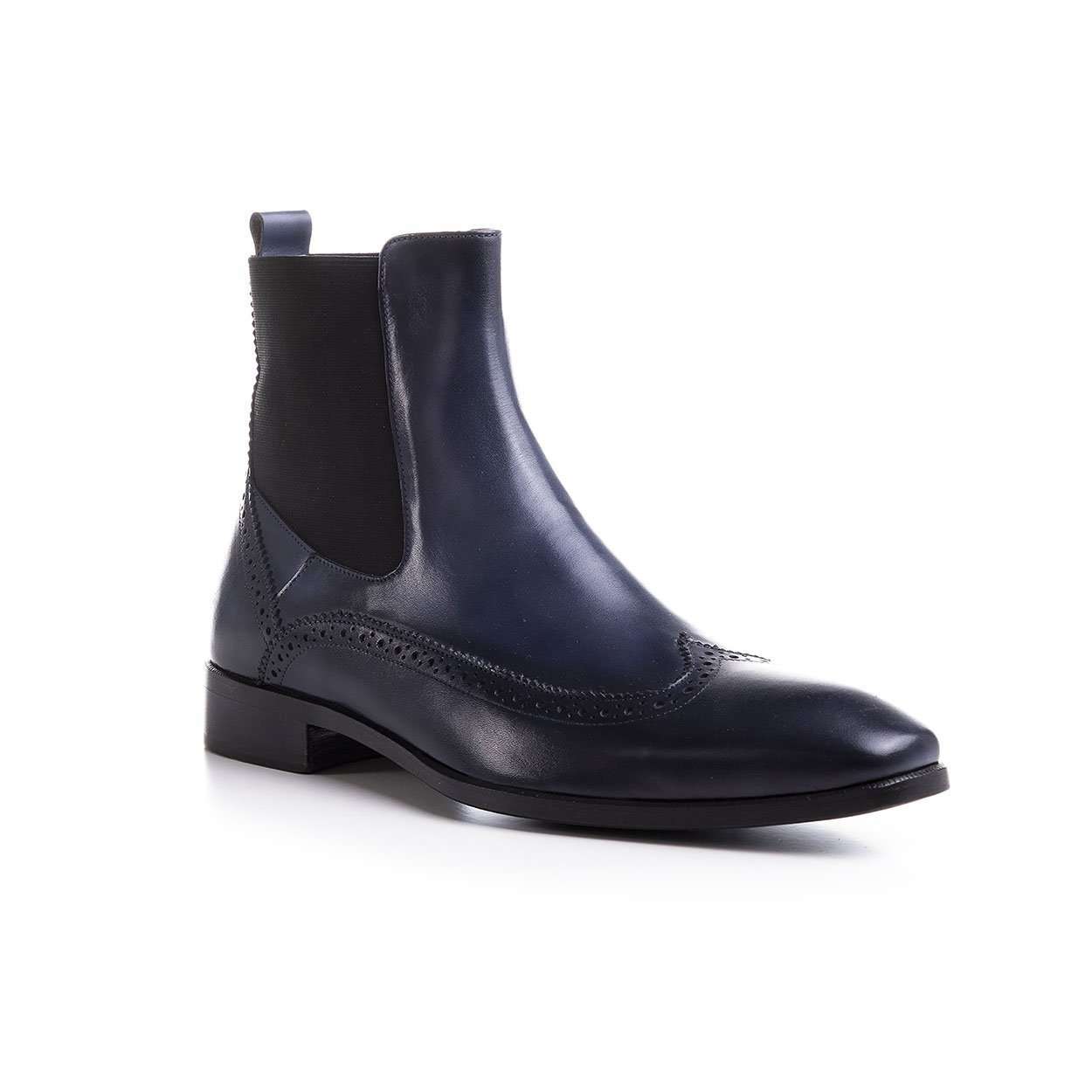 Maglieriapelle Men's Designer Shoes Blue Navy Tepekoy Leather Boots (MGS1068)