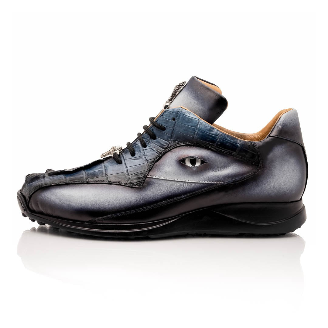 Mauri Hazard 8596/4 Men's Shoes Exotic Hornback / Nappa Leather Sneakers (MA5644)