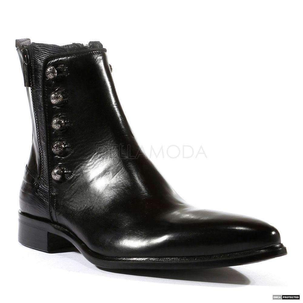Jo Ghost Men's Italian Parma Doc Nero Black Boots (JG3001)