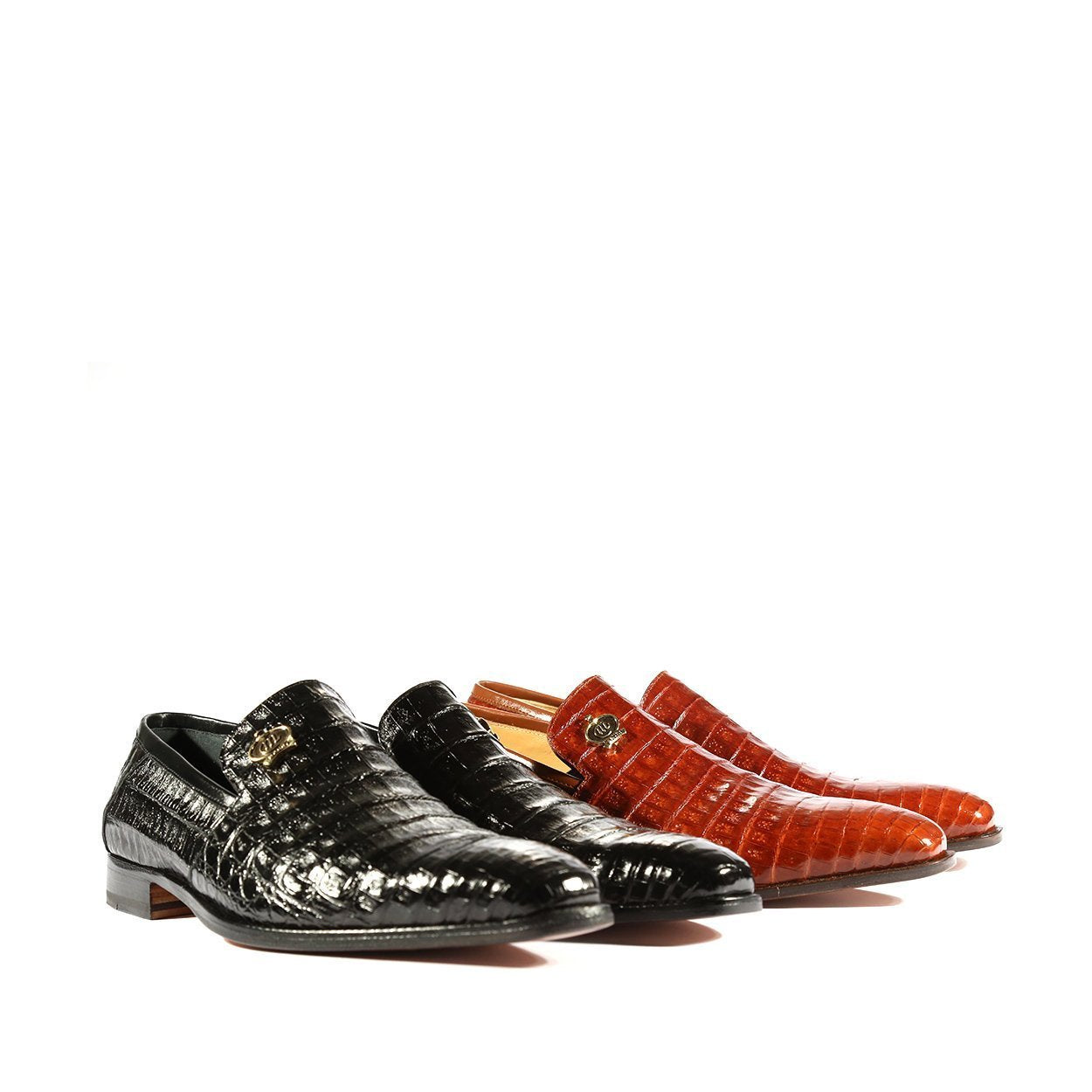 Mauri 4912 Monarch Men's Shoes Black Exotic Crocodile Slip-On Loafers (MA5319)