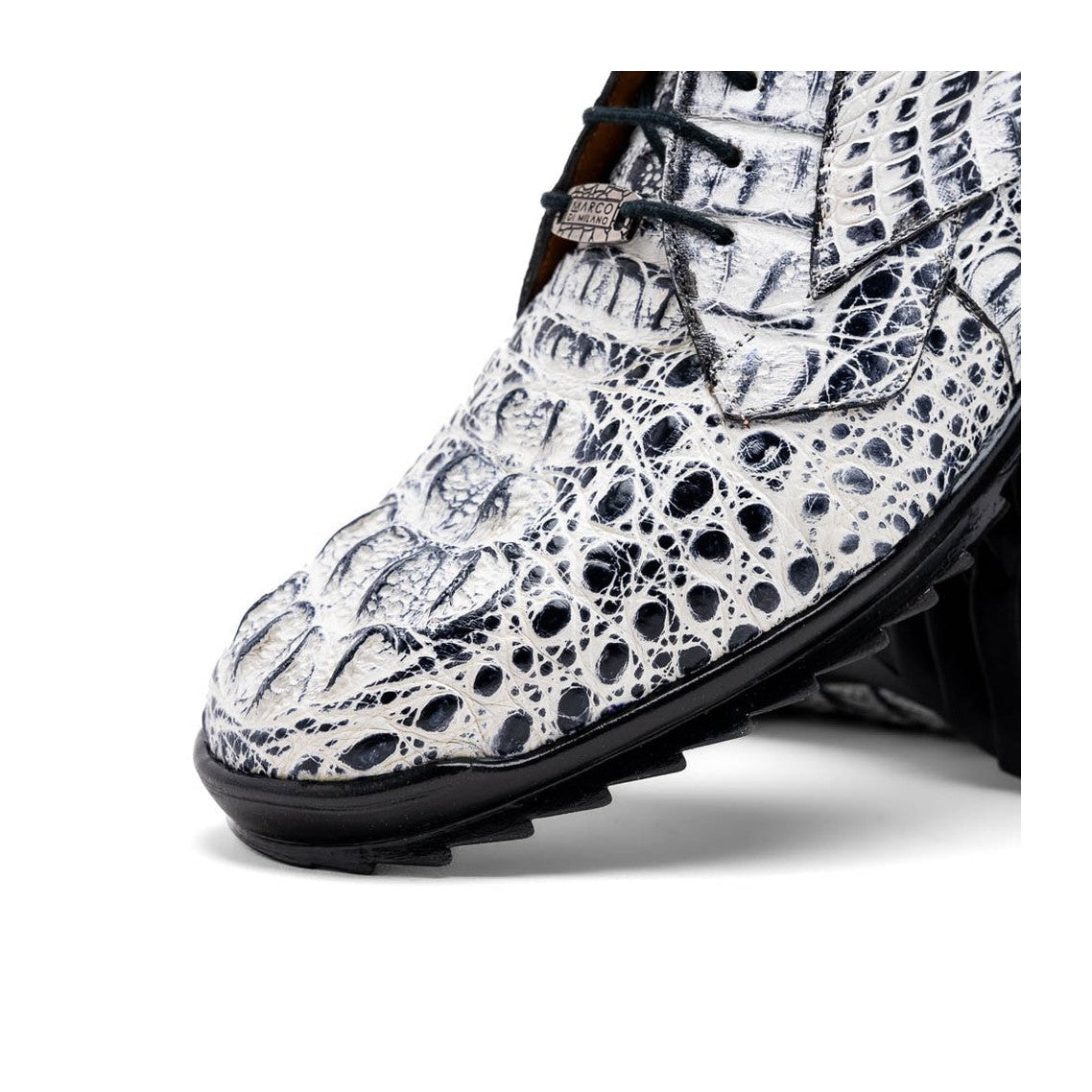 Marco Di Milano Kratos Men's Shoes Brown Exotic Caiman Crocodile Sport Sneakers (MDM1176)