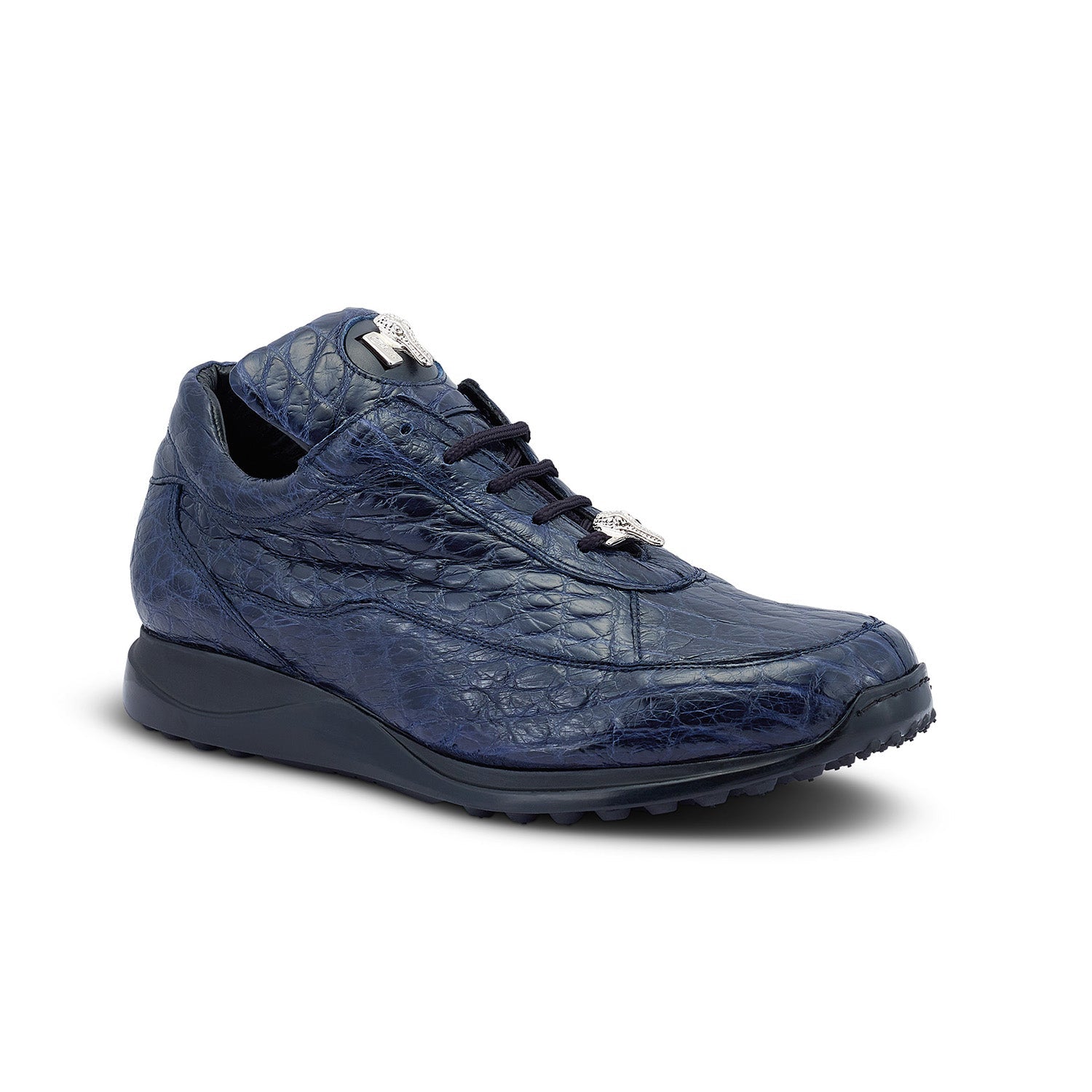 Mauri 8900/2 Bloodshed Men's Shoes Wonder Blue Exotic Alligator Casual Sneakers (MA5420)