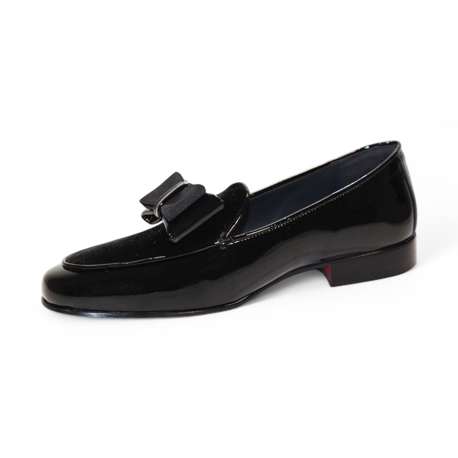 Duca Amalfi Men's Shoes Black Patent Leather-Velvet, Leather Lining Formal Loafers (D1001)