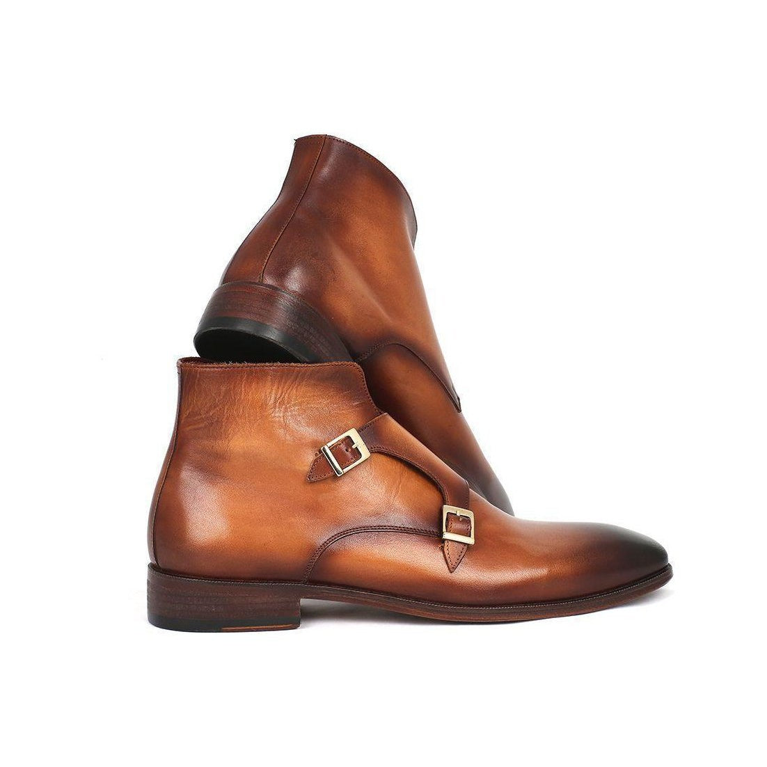 Paul Parkman Handmade Designer Shoes Men's Designer Shoes Double Monkstrap Brown Boots (PM3005)