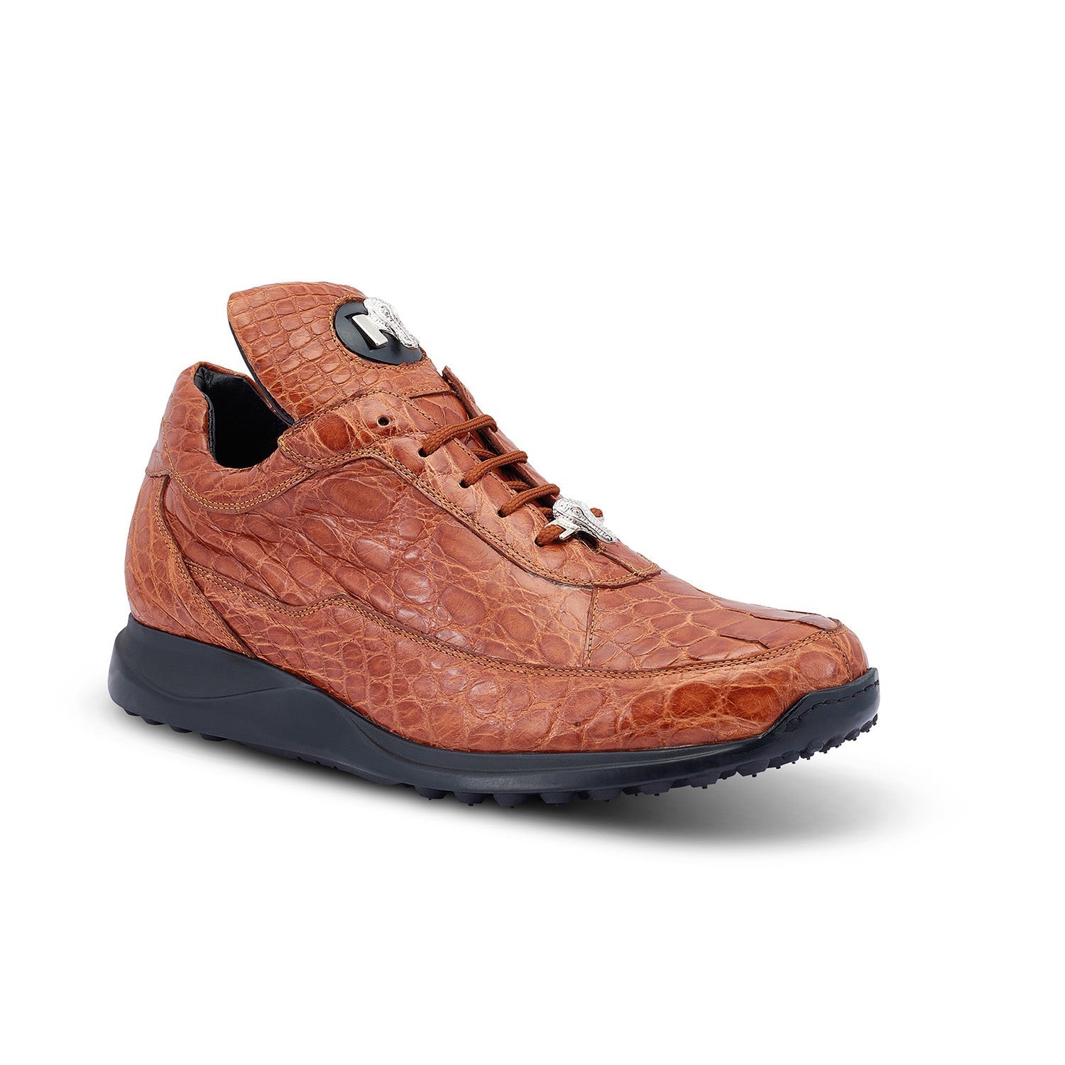 Mauri 8900/2 Bloodshed Men's Shoes Cognac Exotic Alligator Casual Sneakers (MA5419)