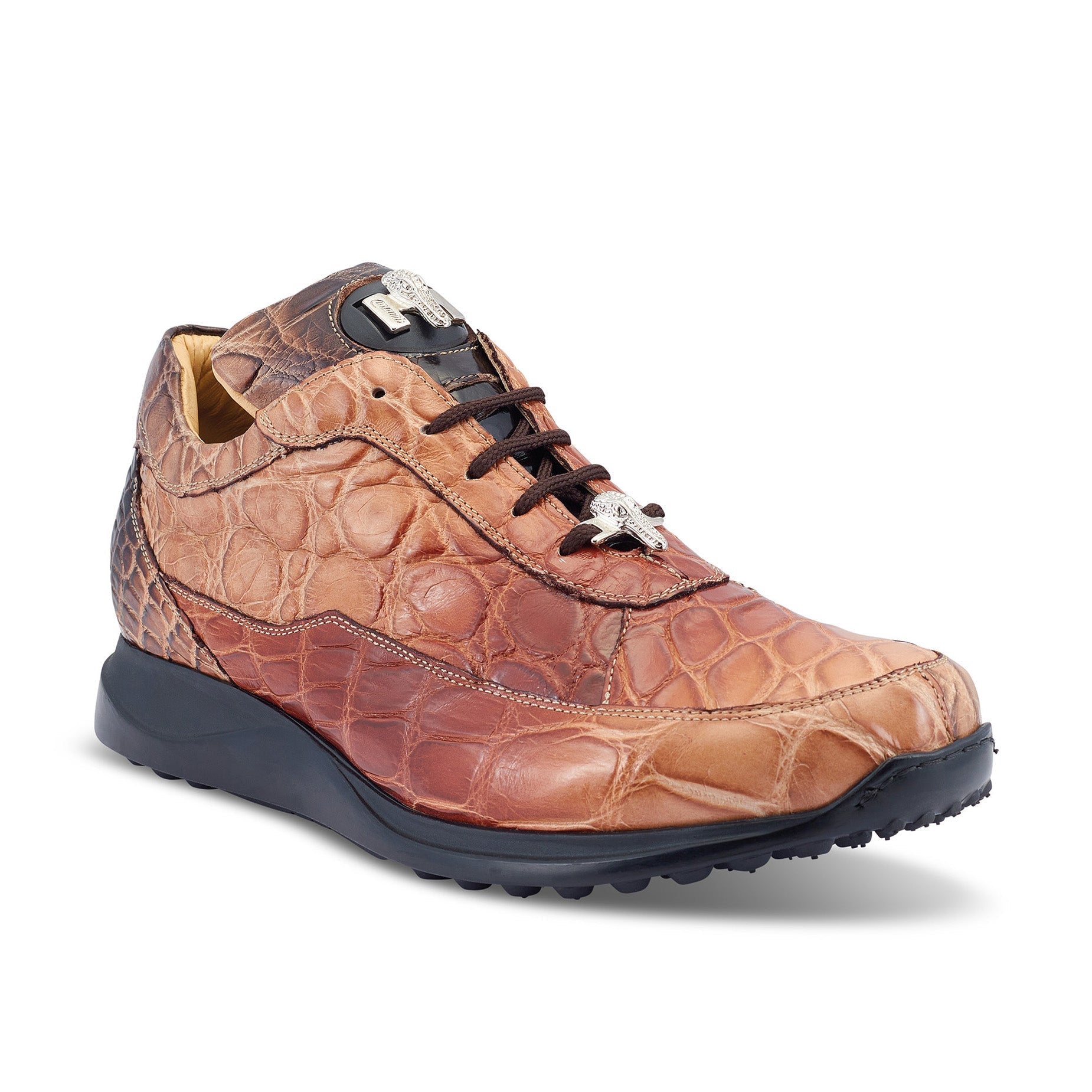 Mauri Bloodshed 8900/2 Men's Shoes Brown Combo Exotic Alligator Casual Sneakers (MA5484)