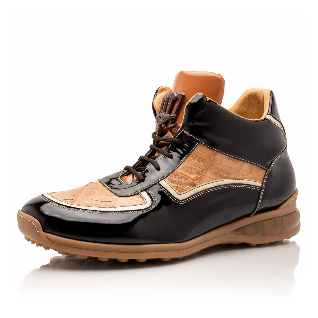Mauri Quick M797 Men's Shoes Exotic Crocodile / Patent Leather High-Top Sneakers (MA5646)