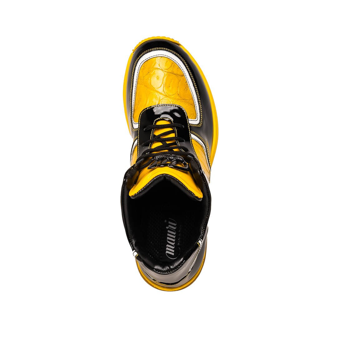 Mauri Quick M797 Men's Shoes Exotic Crocodile / Patent Leather High-Top Sneakers (MA5646)