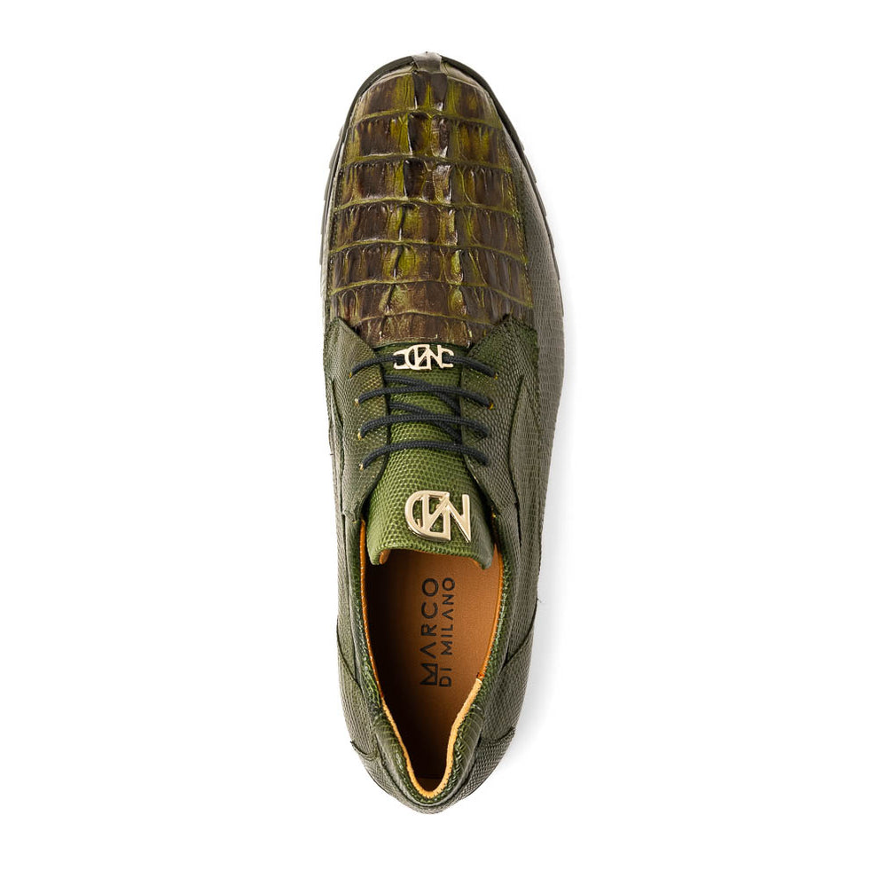 Marco Di Milano Crater Men's Shoes Exotic Crocodile / Lizard Derby Sneakers (MDM1190)