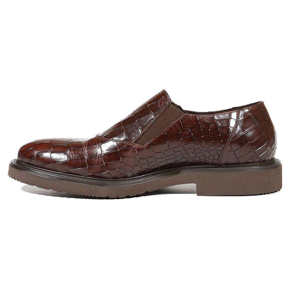 Cesare Paciotti Luxury Italian Men's Designer Shoes Cocco Lux T Moro Rete Brown Loafers (CPM5001)