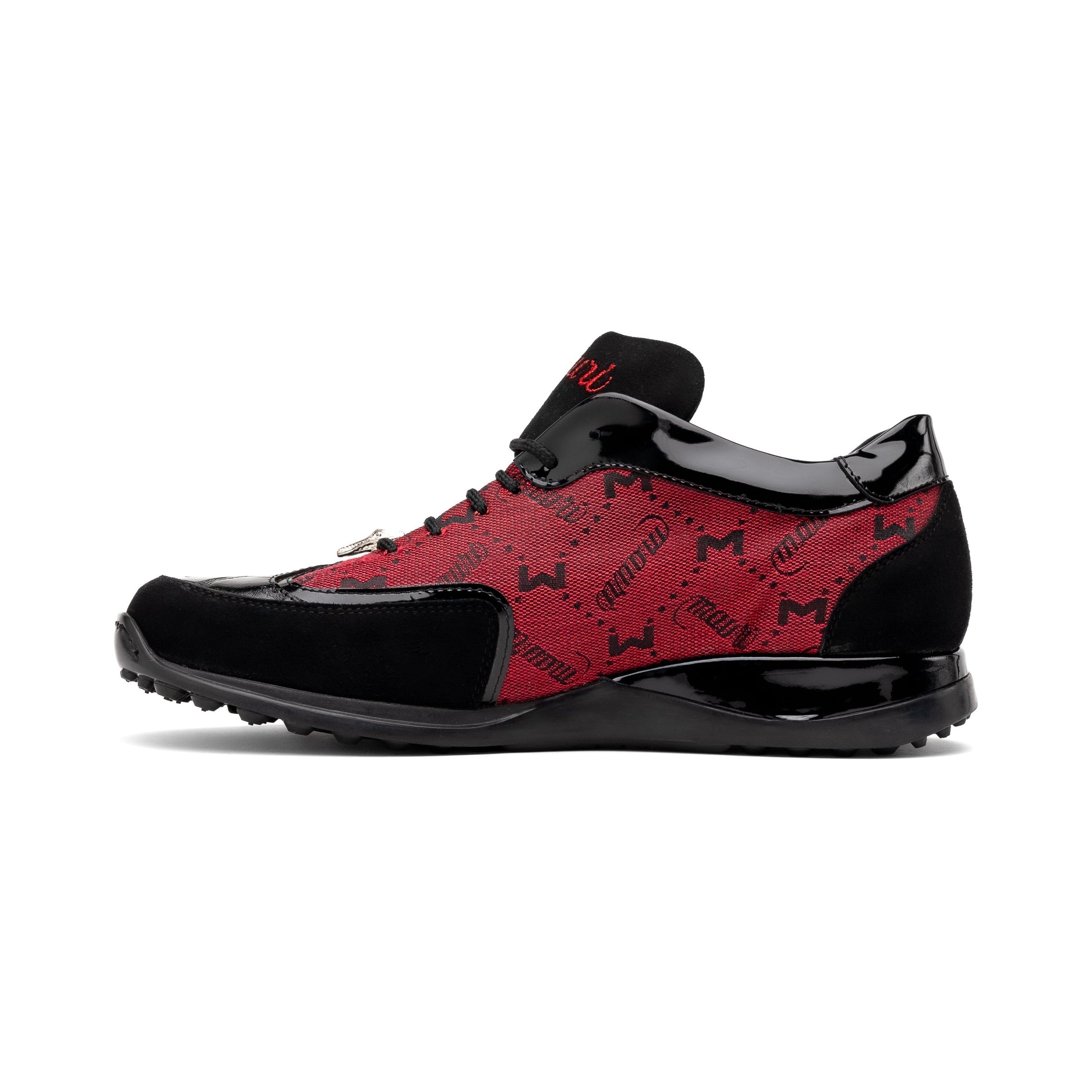 Mauri Vamp 8804-7 Men's Shoes Black & Red Exotic Multi Materials Casual Sneakers (MA5578)