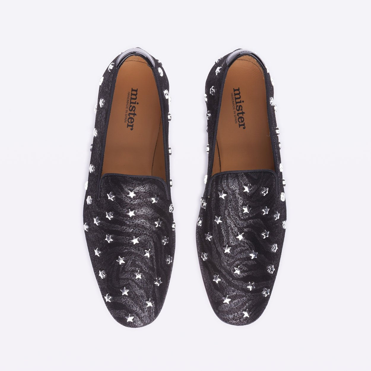 Mister 39049 Arcas Men's Shoes Black Zebra Print / Suede Leather Slip On Loafers (MIS1003)