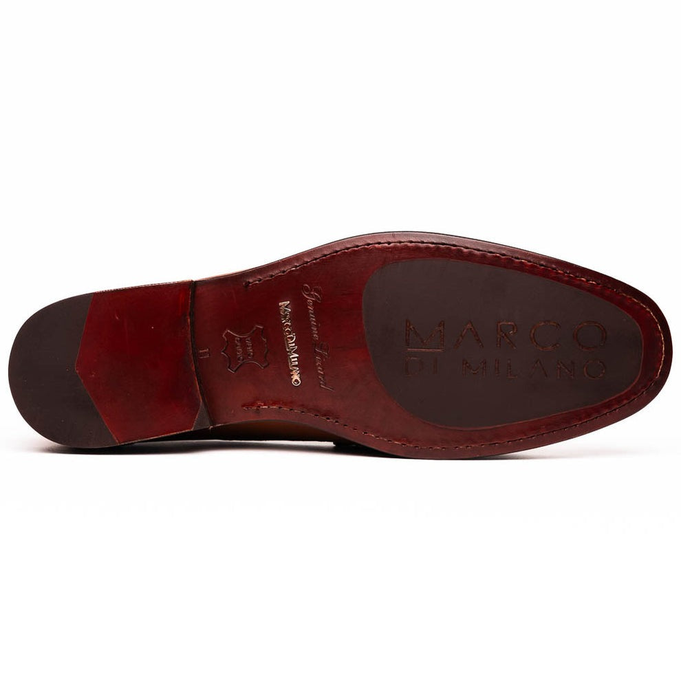 Marco Di Milano Enzo Men's Shoes Black Genuine Lizard Horsebit Loafers (MDM1156)