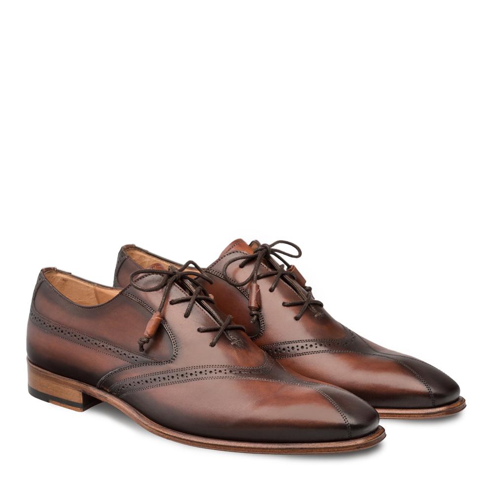 Mezlan Bertone Men's Designer Shoes Cognac Calf-Skin Leather Oxfords 9341 (MZS3117)