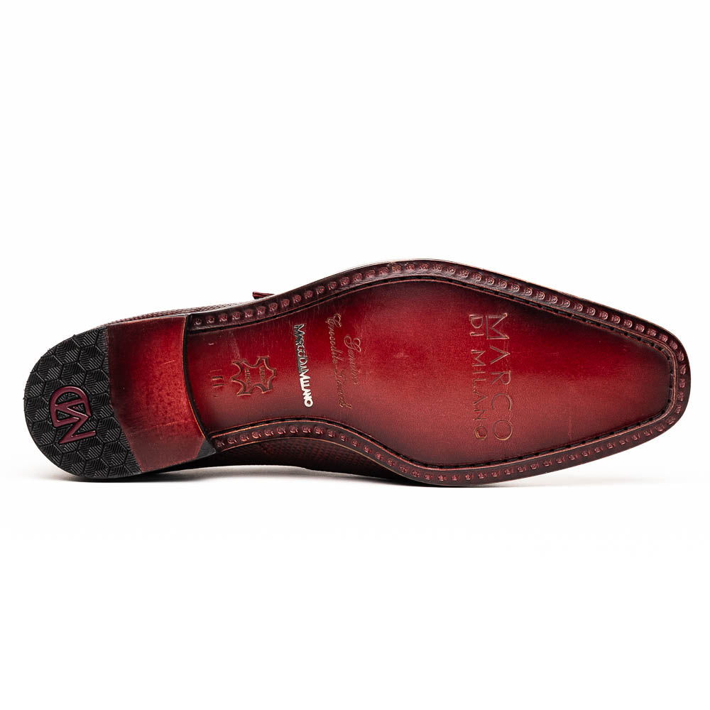 Marco Di Milano Toluca Men's Shoes Exotic Lizard / Crocodile Single Monk-Strap Loafers (MDM1126)